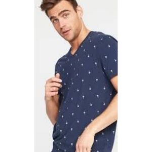 Old Navy Soft Washed Vneck Palm tree Tshirt Navy Size XXL